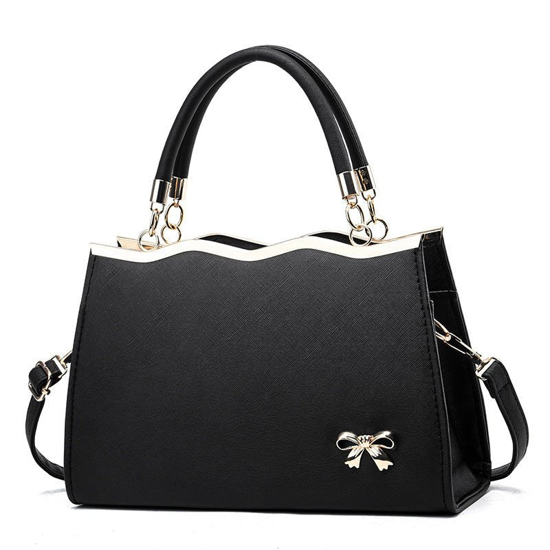 Fashion Bowknot Handbag Large Capacity Shoulder Messenger Bag $43.78 Dana Fashion Color: Black Women's Bags Product information: Color: bright red, black, royal blue, rose red, white, pink, wine red Hardness: medium Material: PU Suitcase shape: Horizontal