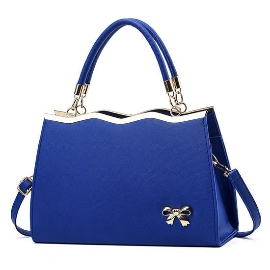 Fashion Bowknot Handbag Large Capacity Shoulder Messenger Bag $43.78 Dana Fashion Color: Sapphire Blue Women's Bags Product information: Color: bright red, black, royal blue, rose red, white, pink, wine red Hardness: medium Material: PU Suitcase shape: Ho