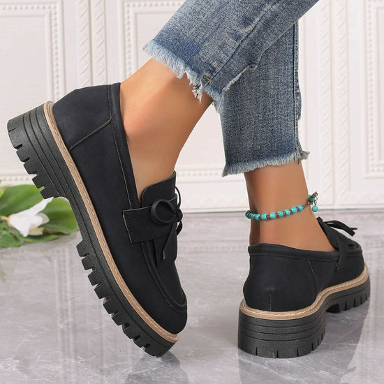 Fashion Buckle Loafers For Women British Style Height-increasing Thick-soled Casual Shoes $38.88 Dana Fashion Color: Black Size: Size36 Women's shoes Overview: Unique design, stylish and beautiful. Good material, comfortable wear. A variety of colors, any