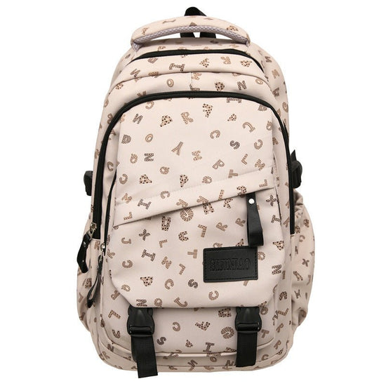 Fashion Casual All Matching Backpack $56.50 Dana Fashion Color: Light Khaki Style: With Pendant Women's Bags Product information: Color: white and gray letters, white card letters, light khaki, dark khaki, Brown Applicable gender: neutral/both men and wom