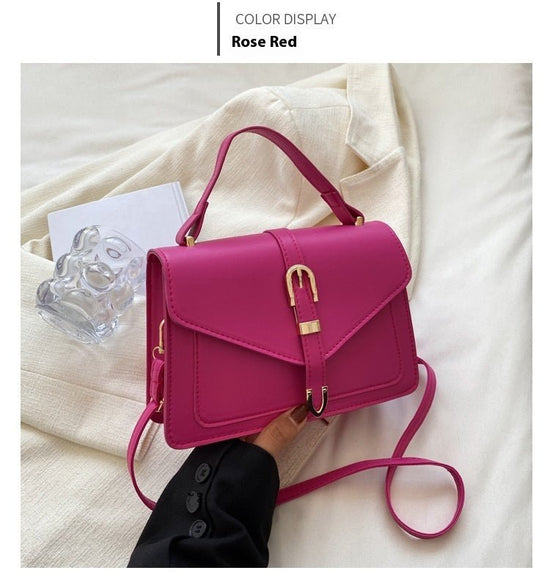 Fashion Casual Women's One Shoulder Crossbody Small Square Bag $33.25 Dana Fashion Color: Rose Red Women's Bags Product information: Applicable scenario: Daily configuration Color: white, black, khaki, green, Rose Red Outer bag type: open pocket Hardness: