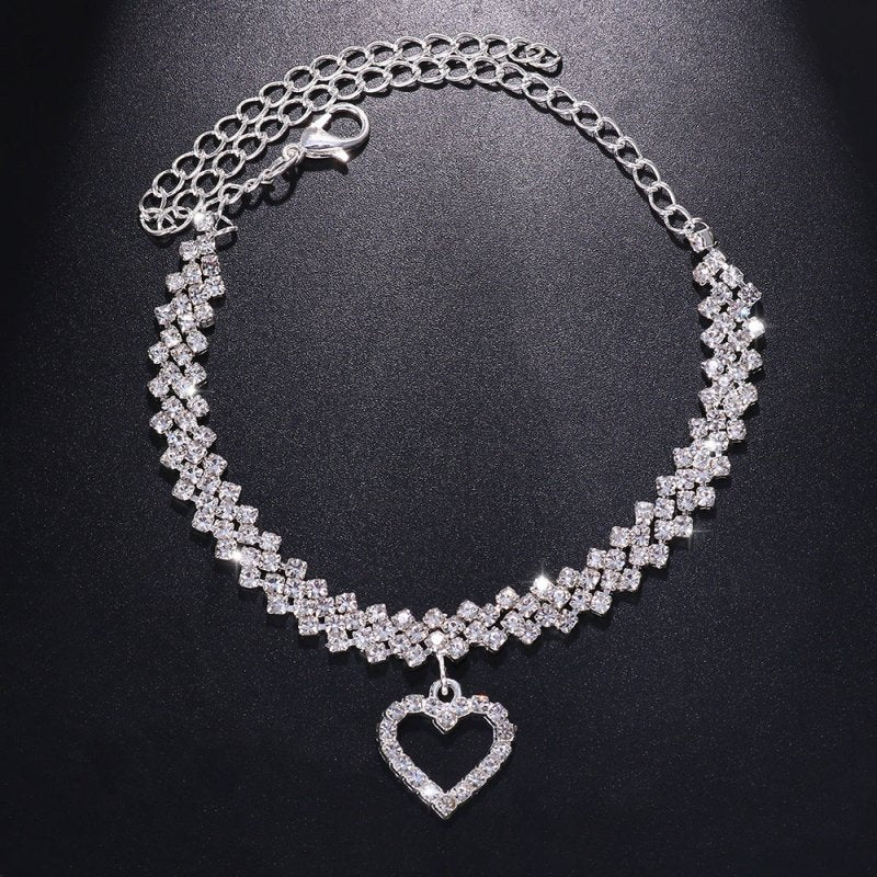 Fashion Diamond Rhinestone Anklet For Women $16.02 Dana Fashion Color: Silver Beauty Tools Product information: Type: Anklet Color: gold, silver Style: Women's Material: Alloy Shape: heart shape Packing list: Alloy ankle chain * 1 Product Image: