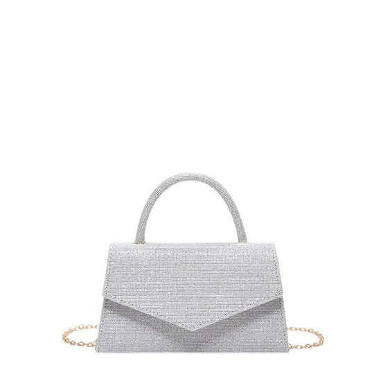 Fashion Diamond Small Square Bag For Women $25.00 Dana Fashion Color: Silver Women's Bags Product information: Lining texture: synthetic leather Applicable scenarios: Daily matching Color: gold, black, silver, pink Outer bag type: Sandwich pocket Hardness