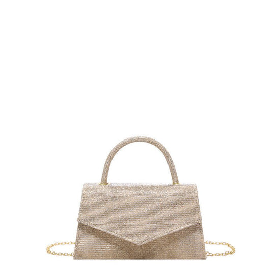 Fashion Diamond Small Square Bag For Women $25.00 Dana Fashion Color: Gold Women's Bags Product information: Lining texture: synthetic leather Applicable scenarios: Daily matching Color: gold, black, silver, pink Outer bag type: Sandwich pocket Hardness: