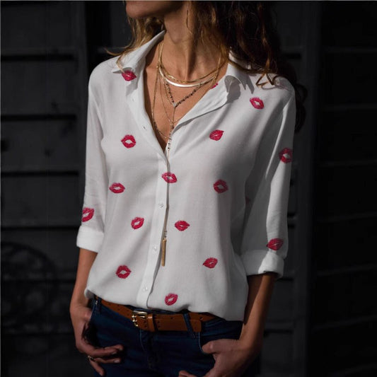 Fashion Digital Printing Long - sleeved Shirt LoveDana FashionDana FashionFashion Digital Printing Long - sleeved Shirt Love