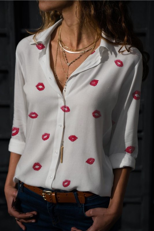Fashion Digital Printing Long - sleeved Shirt LoveDana FashionDana FashionFashion Digital Printing Long - sleeved Shirt Love