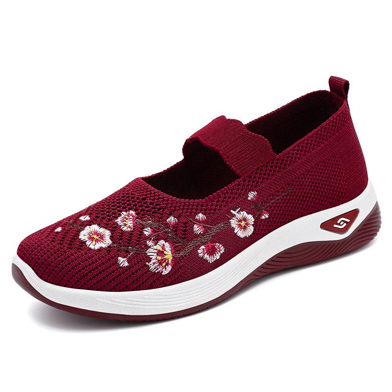 Fashion Embroidery Women's Breathable Casual Shoes $23.40 Dana Fashion Color: Purplish Red Size: 36 Women's shoes Product information: Color: G-SK6 Black, G-SK6 purplish red, G-SK6 purple Heel shape: flat heel Size: 36, 37, 38, 39, 40, 41, 42 Style: Casua