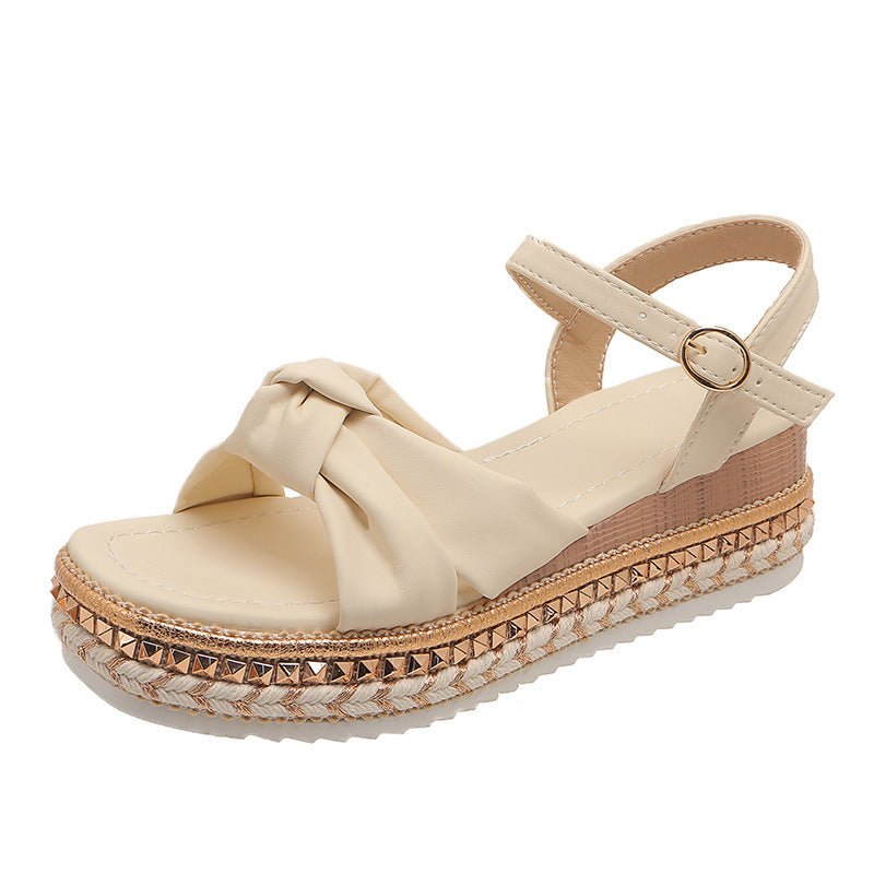 Fashion Flat Hemp Rope Open Toe Sandals With Buckle Cross Bow $51.95 Dana Fashion Color: Beige Size: 36 Women's shoes Product information: Lining material: Microfiber Toe holder shape: round head Color: black, beige, brown Shoe Upper material: PU Size: 36