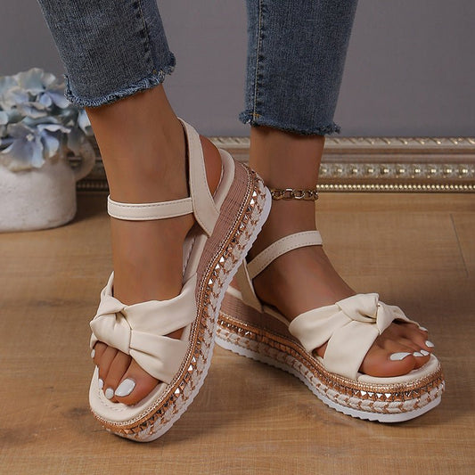 Fashion Flat Hemp Rope Open Toe Sandals With Buckle Cross Bow $51.95 Dana Fashion Color: Beige Size: 36 Women's shoes Product information: Lining material: Microfiber Toe holder shape: round head Color: black, beige, brown Shoe Upper material: PU Size: 36