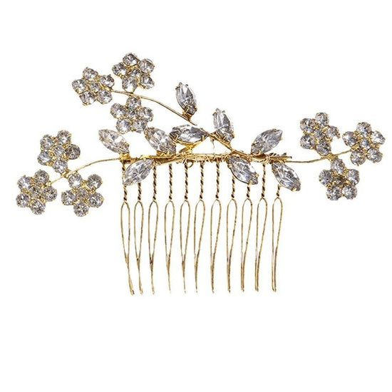 Fashion Flower Hair Comb Female Elegant Simple $20.03 Dana Fashion Color: Gold Women's Accessories Product information: Treatment Process: Electroplating Color: gold, silver Material: Rhinestone Shape: Flower Packing list: Hair comb X1pcs Product Image: