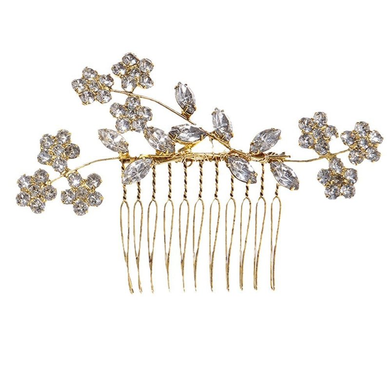 Fashion Flower Hair Comb Female Elegant Simple $20.03 Dana Fashion Color: Gold Women's Accessories Product information: Treatment Process: Electroplating Color: gold, silver Material: Rhinestone Shape: Flower Packing list: Hair comb X1pcs Product Image: