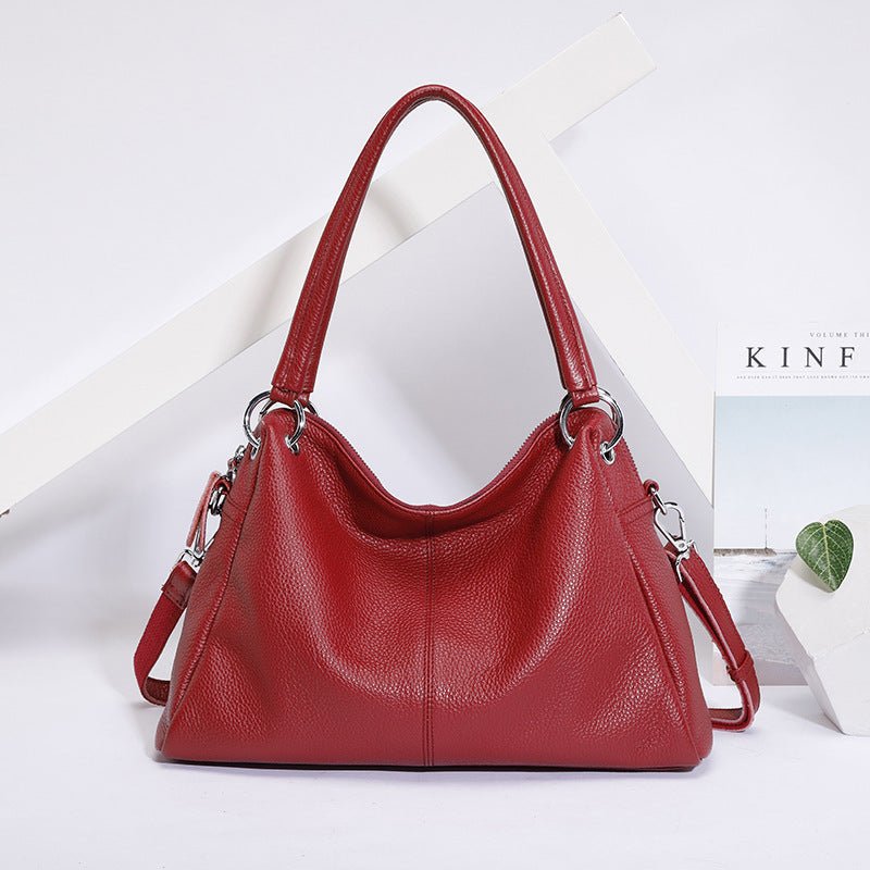 Fashion Genuine Leather Totes Lady Crossbody Bag Handbag $129.00 Dana Fashion Color: Wine Red Women's Bags Product information: Color: Wine red, light gray, green, black, brown Material head layer: cowhide Luggage trend style: Boston bag Lining texture: p
