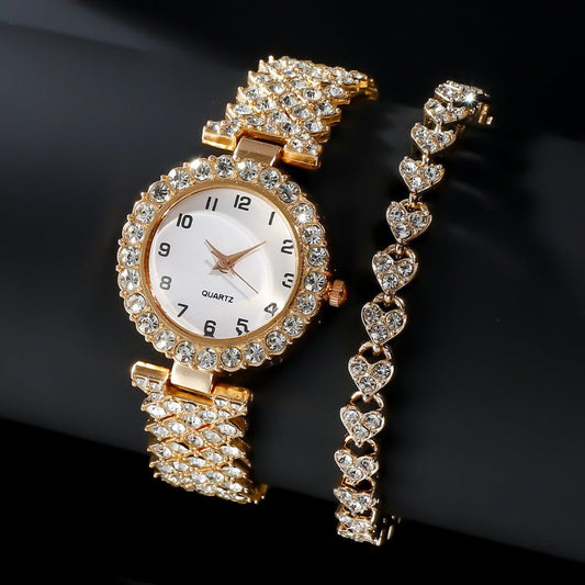 Fashion Jewelry 2pcs Luxury Fashion Women Watch Set Silver Strap Ladies Quartz Wristwatch Alloy Bracelet For Ladies Jewelry Set Clock Gift $11.59 Dana Fashion Color: Gold Women's Accessories Overview: Unique design, stylish and beautiful. Good material, c