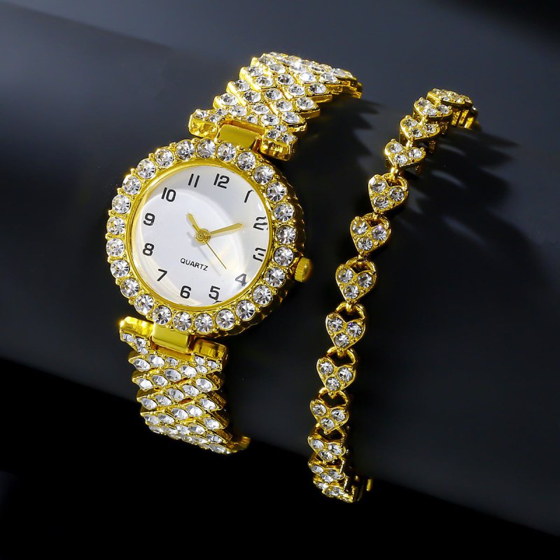 Fashion Jewelry 2pcs Luxury Fashion Women Watch Set Silver Strap Ladies Quartz Wristwatch Alloy Bracelet For Ladies Jewelry Set Clock Gift $13.94 Dana Fashion Color: Gold Suit Women's Accessories Overview: Unique design, stylish and beautiful. Good materi