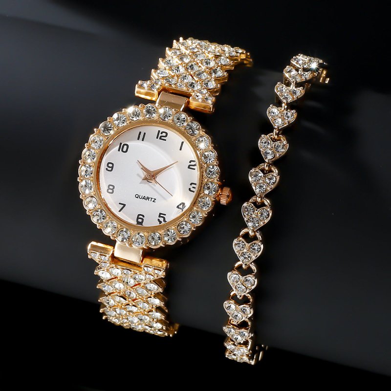 Fashion Jewelry 2pcs Luxury Fashion Women Watch Set Silver Strap Ladies Quartz Wristwatch Alloy Bracelet For Ladies Jewelry Set Clock Gift $17.46 Dana Fashion Color: Rose Gold Suit Women's Accessories Overview: Unique design, stylish and beautiful. Good m