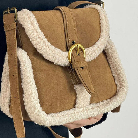 Fashion Lamb Wool Vintage Bag Plush All-matching Bag $35.94 Dana Fashion Color: Khaki Women's Bags Product information: Lining texture: Polyester Applicable scenario: Daily configuration Color: khaki Outer bag type: Three-dimensional pocket Hardness: soft