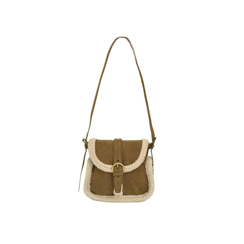 Fashion Lamb Wool Vintage Bag Plush All-matching Bag $35.94 Dana Fashion Color: Khaki Women's Bags Product information: Lining texture: Polyester Applicable scenario: Daily configuration Color: khaki Outer bag type: Three-dimensional pocket Hardness: soft