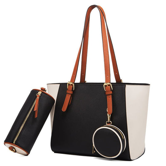 Fashion Large Capacity Three-in-one Saffiano Bag Portable Simplicity $65.23 Dana Fashion Color: Black Baby & Mother Product information: Lining texture: Polyester Applicable scenarios: Daily matching Color: white, dark blue, black, khaki, Brown Outer bag