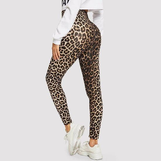 Fashion Leopard Print Leggings Stretch Slim Tight Waist Ankle-length Pants $36.42 Dana Fashion Color: Leopard Print Size: L Women's clothing Product information: Thickness: medium Pattern: animal pattern Fabric name: milk Silk Color: Leopard print Elastic