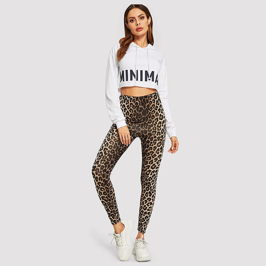 Fashion Leopard Print Leggings Stretch Slim Tight Waist Ankle-length Pants $36.42 Dana Fashion Color: Leopard Print Size: L Women's clothing Product information: Thickness: medium Pattern: animal pattern Fabric name: milk Silk Color: Leopard print Elastic