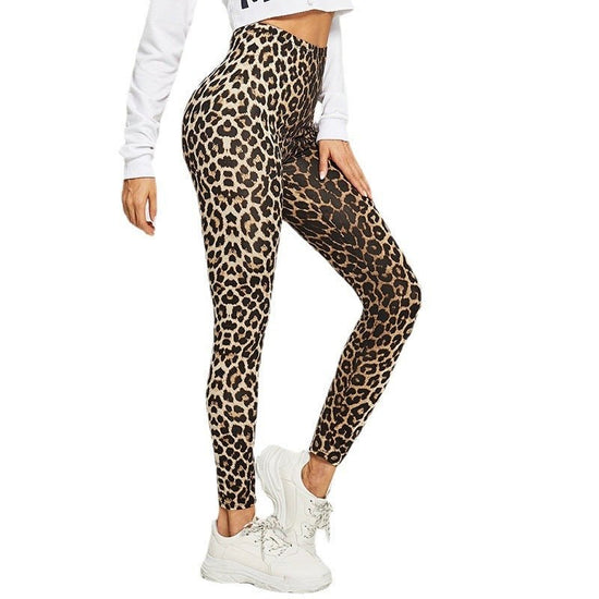 Fashion Leopard Print Leggings Stretch Slim Tight Waist Ankle-length Pants $36.42 Dana Fashion Color: Leopard Print Size: L Women's clothing Product information: Thickness: medium Pattern: animal pattern Fabric name: milk Silk Color: Leopard print Elastic