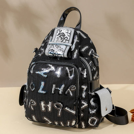 Fashion Letter Rhinestone Backpack For Women $73.06 Dana Fashion Color: Black Large Letters Women's Bags Product information: Color: Black, Black (big word) Outer bag type: Sandwich pocket Hardness: soft Function: breathable, wear-resistant, anti-theft, b