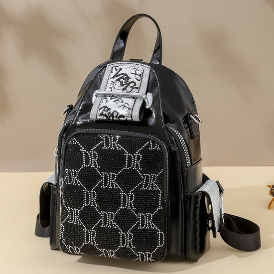 Fashion Letter Rhinestone Backpack For Women $73.06 Dana Fashion Color: Black Large Letters Women's Bags Product information: Color: Black, Black (big word) Outer bag type: Sandwich pocket Hardness: soft Function: breathable, wear-resistant, anti-theft, b