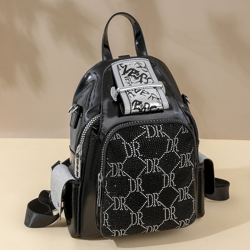 Fashion Letter Rhinestone Backpack For Women $73.06 Dana Fashion Color: Black Large Letters Women's Bags Product information: Color: Black, Black (big word) Outer bag type: Sandwich pocket Hardness: soft Function: breathable, wear-resistant, anti-theft, b