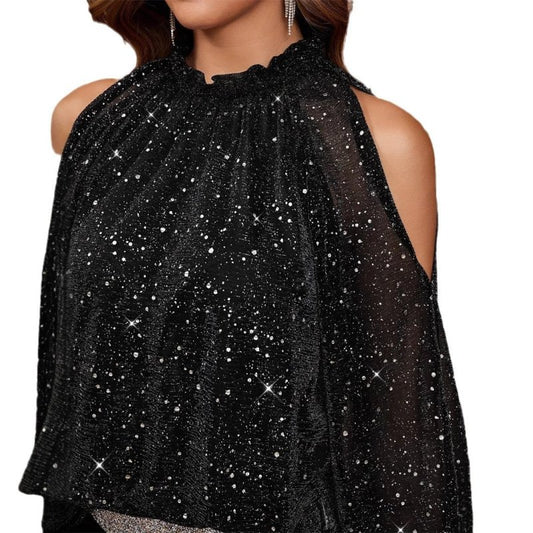 Fashion Loose Solid Color Women's Long-sleeved Blouse $49.00 Dana Fashion Color: Black Size: L Women's clothing Product information: Color: Black Size: S,M,L,XL Style: pullover Main fabric composition: Polyester (polyester fiber) Length: normal (50cm Slee