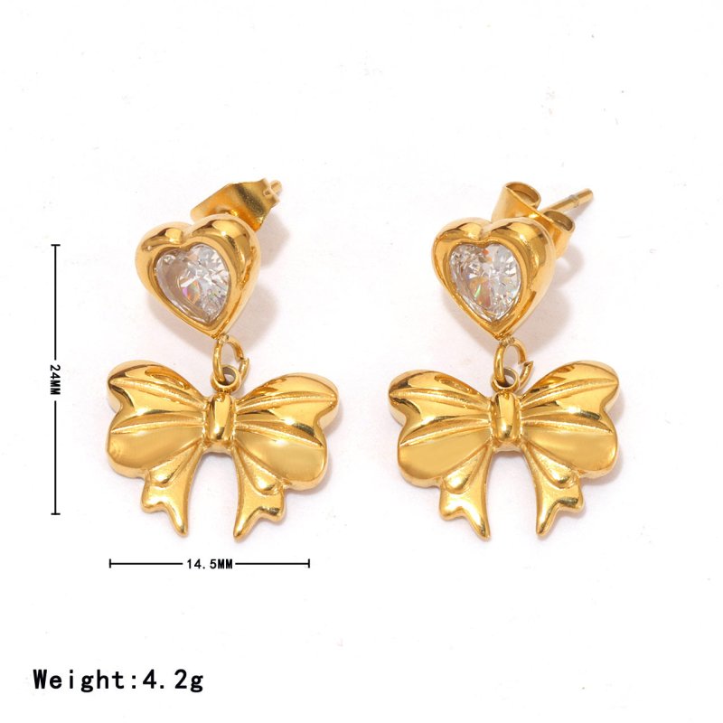 Fashion Love Butterfly Titanium Steel Ear Studs $17.91 Dana Fashion Color: Gold Women's Accessories Product information: Treatment Process: Electroplating Color: Gold, Platinum Applicable population: Female Material: titanium steel Shape: Bow Style: Simpl