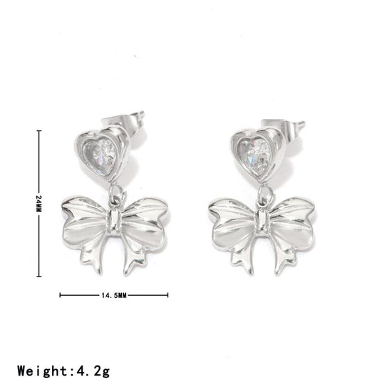 Fashion Love Butterfly Titanium Steel Ear Studs $17.91 Dana Fashion Color: Platinum Women's Accessories Product information: Treatment Process: Electroplating Color: Gold, Platinum Applicable population: Female Material: titanium steel Shape: Bow Style: S
