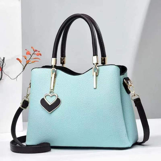 Fashion Middle-aged Shoulder Handbag Crossbody Women's Bag Litchi Bay Pattern $54.28 Dana Fashion Color: Blue Size: Length 28 Height 20 Width 12 Women's Bags Product information: Applicable scenarios: Daily matching Color: Black, creamy-white, pink, khaki