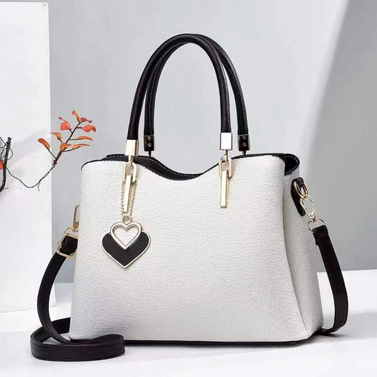 Fashion Middle-aged Shoulder Handbag Crossbody Women's Bag Litchi Bay Pattern $54.28 Dana Fashion Color: Beige Size: Length 28 Height 20 Width 12 Women's Bags Product information: Applicable scenarios: Daily matching Color: Black, creamy-white, pink, khak