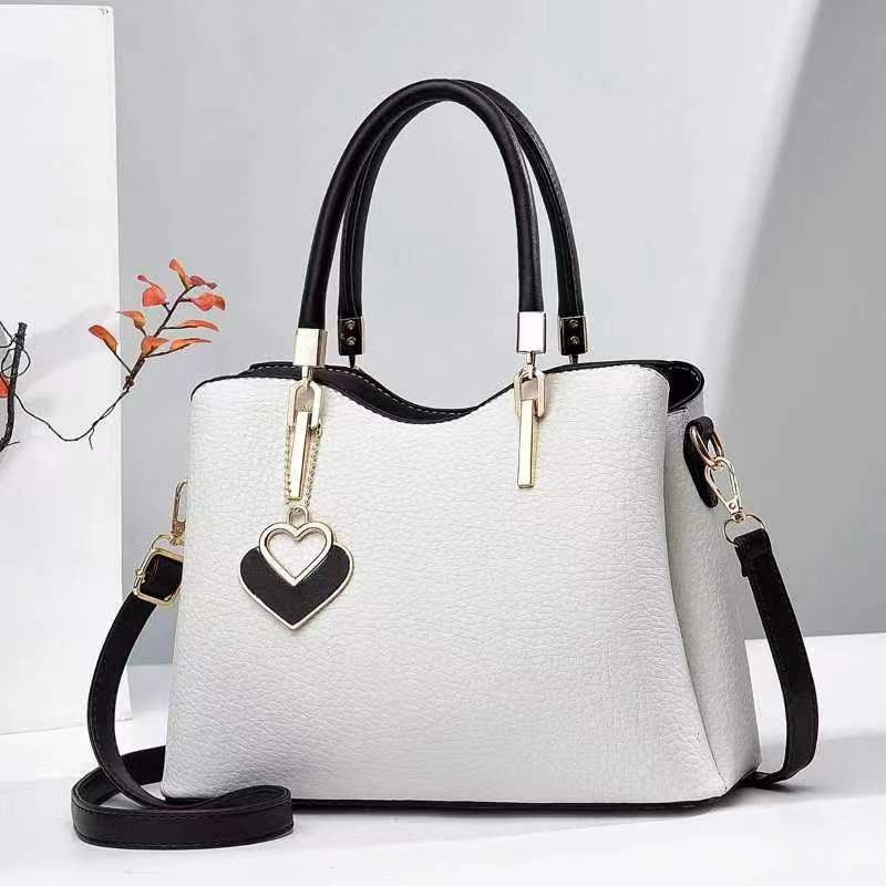 Fashion Middle-aged Shoulder Handbag Crossbody Women's Bag Litchi Bay Pattern $54.28 Dana Fashion Color: Beige Size: Length 28 Height 20 Width 12 Women's Bags Product information: Applicable scenarios: Daily matching Color: Black, creamy-white, pink, khak