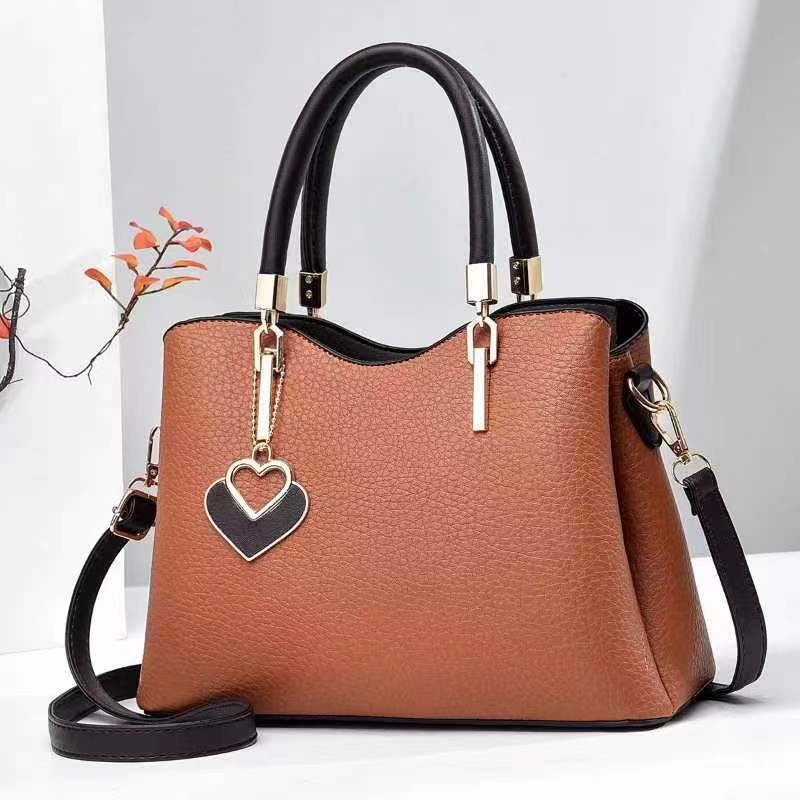 Fashion Middle-aged Shoulder Handbag Crossbody Women's Bag Litchi Bay Pattern $54.28 Dana Fashion Color: Khaki Size: Length 28 Height 20 Width 12 Women's Bags Product information: Applicable scenarios: Daily matching Color: Black, creamy-white, pink, khak