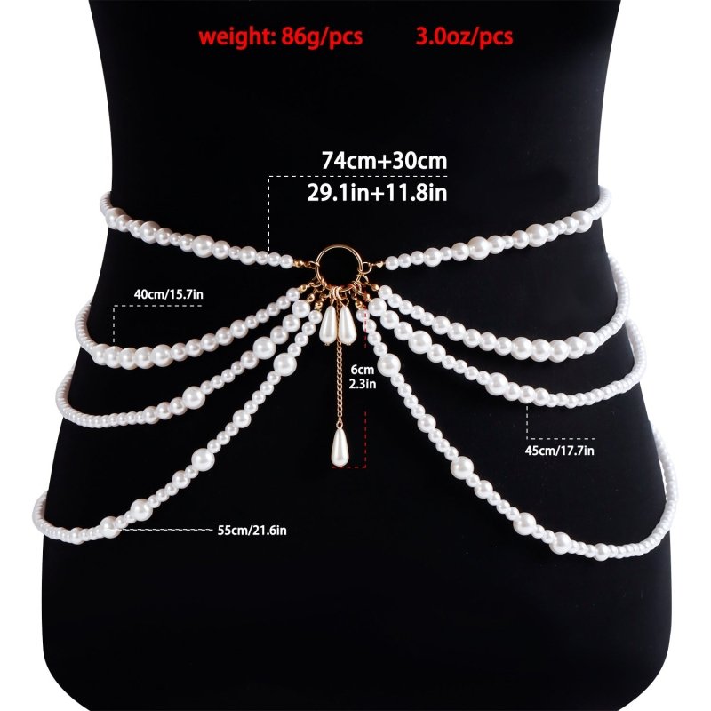 Fashion Multi-layer Pearl Metal Flying Ring Tower Silk Sling Waist Chain $19.04 Dana Fashion Color: Gold Women's Accessories Product information: Color: Gold Size: 115cm Applicable Gender: Female Applicable age group: Youth Material: Metal Suitable season
