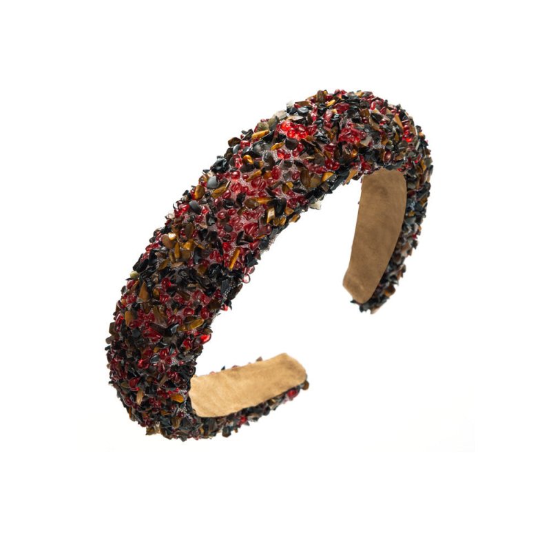 Fashion New Baroque Colorful Headband For Women $19.00 Dana Fashion Color: Black And Red Women's Accessories Product information: Processing process: manual Color: Rose yellow, gray red, black red, rose pink, blue color, silver color, gold color, colorful