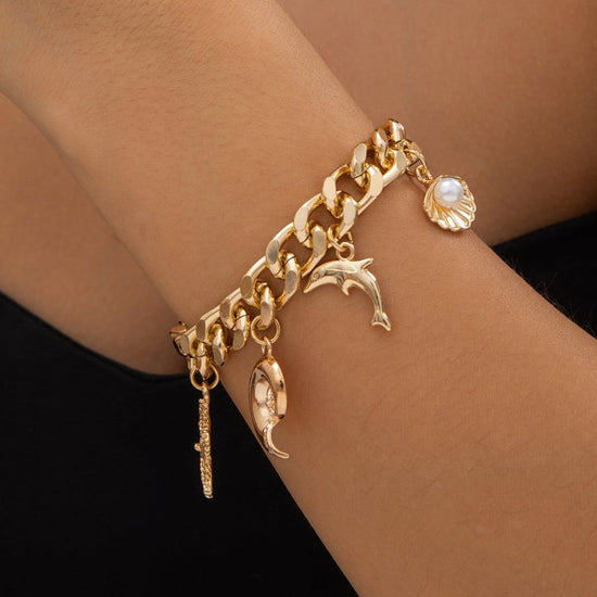 Fashion Ocean Style Pearl Bracelet And Necklace For Women Fashion Jewelry $12.00 Dana Fashion Color: Bracelet Gold Women's Accessories Product information: Treatment Process: Electroplating Color: necklace gold 6156, Bracelet Gold 2295 Applicable populati
