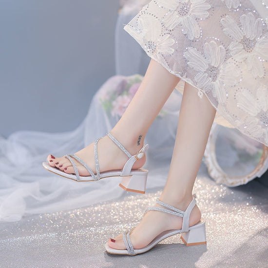 Fashion Personality Chunky Heel Sandals For Women $60.31 Dana Fashion Color: Beige Upgraded Version Size: 35 Women's shoes Product information: Color: beige R88], Gold [R88], beige upgraded version [R88], gold upgraded version [R88]] Shoe Upper material: