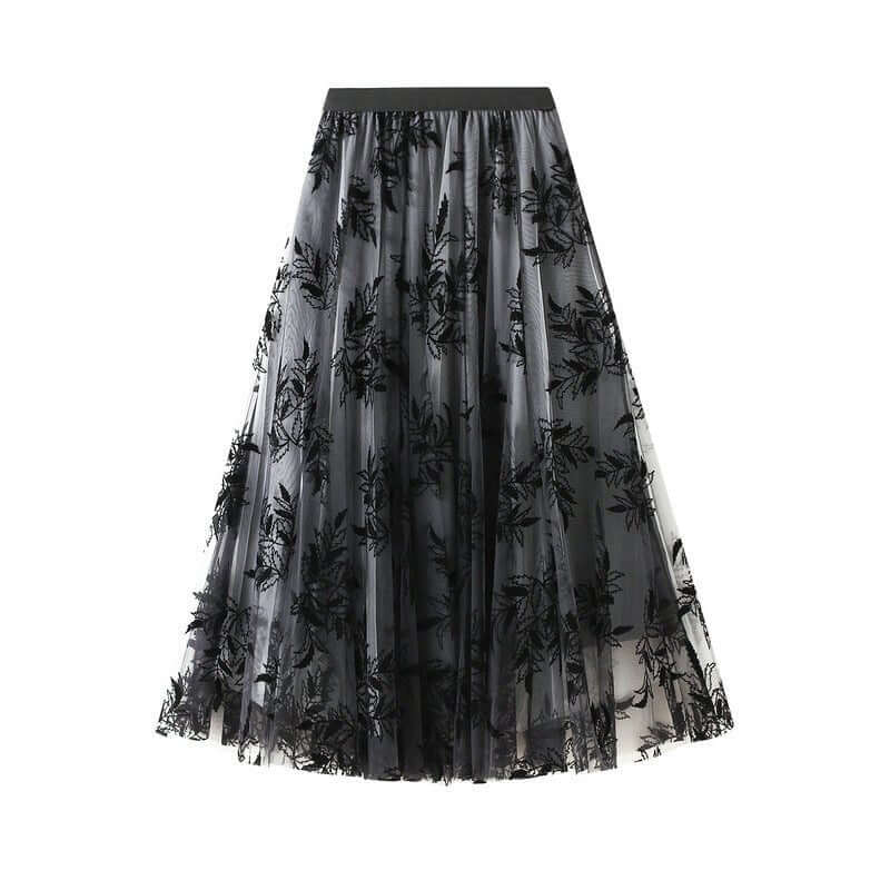 Fashion Personality Flocked Printed Women's Skirt $37.50 Dana Fashion Color: Black Size: L Women's clothing Product information: Fabric name: Polyester Skirt type: A- line skirt Color: Black, apricot, camel Size: S,M,L,XL Style: Fashion Craft: flocking No