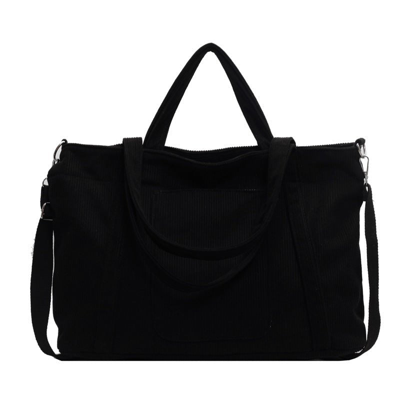 Fashion Personality Large Capacity Corduroy Bag Women $36.99 Dana Fashion Color: Black Women's Bags Product information: Color: Milky White, pink, green, black, khaki Hardness: soft Material: corduroy Suitcase shape: Horizontal Square Style: Urban Simplic
