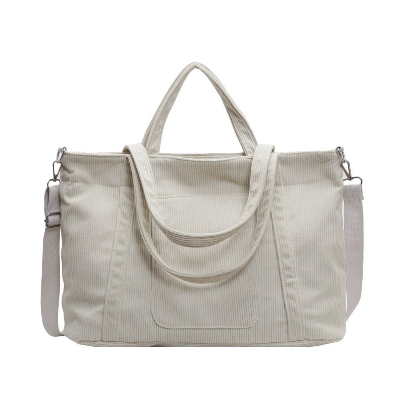 Fashion Personality Large Capacity Corduroy Bag Women $36.99 Dana Fashion Color: Beige Women's Bags Product information: Color: Milky White, pink, green, black, khaki Hardness: soft Material: corduroy Suitcase shape: Horizontal Square Style: Urban Simplic