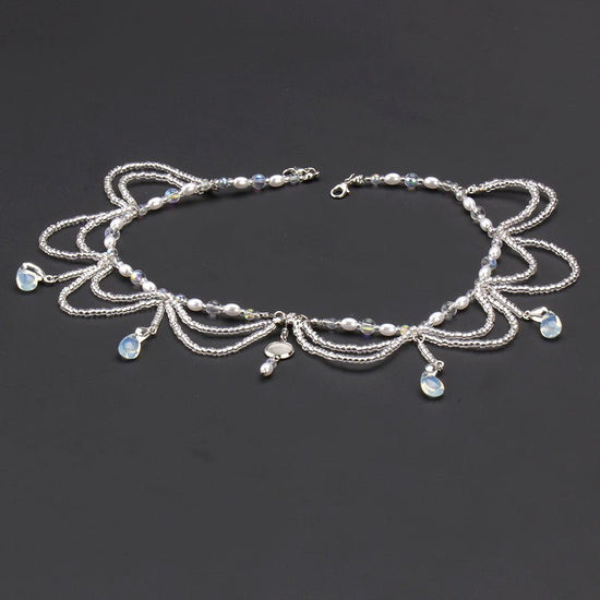 Fashion Personality New Glass Girl Headdress $20.03 Dana Fashion Color: Glass Water Droplets Women's Accessories Product information: Color: glass water drop forehead ornaments Style: Women's Material: Plastic Shape: Wave Popular elements: forehead decora