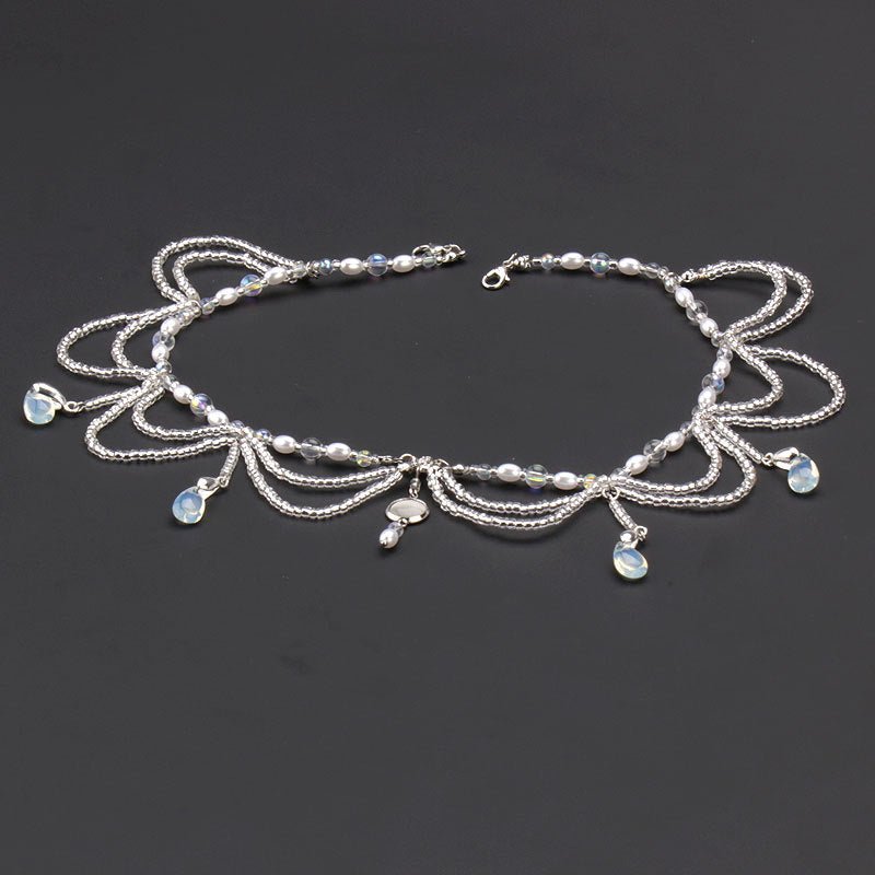 Fashion Personality New Glass Girl Headdress $20.03 Dana Fashion Color: Glass Water Droplets Women's Accessories Product information: Color: glass water drop forehead ornaments Style: Women's Material: Plastic Shape: Wave Popular elements: forehead decora