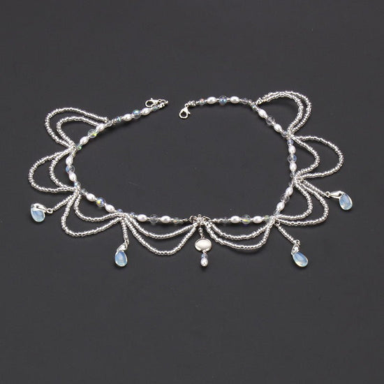 Fashion Personality New Glass Girl Headdress $20.03 Dana Fashion Color: Glass Water Droplets Women's Accessories Product information: Color: glass water drop forehead ornaments Style: Women's Material: Plastic Shape: Wave Popular elements: forehead decora