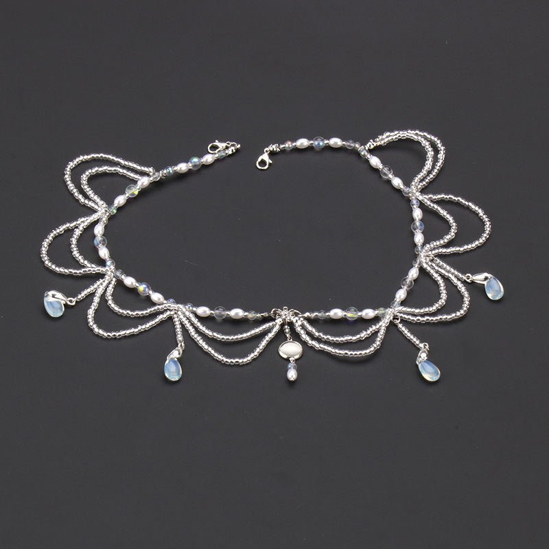 Fashion Personality New Glass Girl Headdress $20.03 Dana Fashion Color: Glass Water Droplets Women's Accessories Product information: Color: glass water drop forehead ornaments Style: Women's Material: Plastic Shape: Wave Popular elements: forehead decora