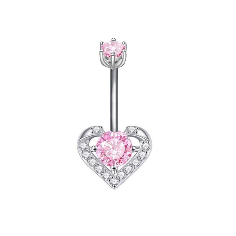 Fashion Personality Peach Heart Belly Ring Butterfly Zircon Piercing Jewelry $10.55 Dana Fashion Color: Hollow Heart Women's Accessories Product information: Type: Umbilical ring Treatment Process: Electroplating Color: Little Devil, water drop, love, 8mm