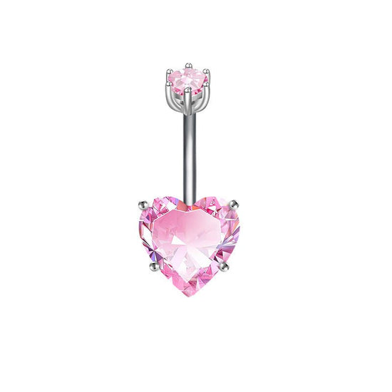 Fashion Personality Peach Heart Belly Ring Butterfly Zircon Piercing Jewelry $9.88 Dana Fashion Color: Four Claws Women's Accessories Product information: Type: Umbilical ring Treatment Process: Electroplating Color: Little Devil, water drop, love, 8mm ba