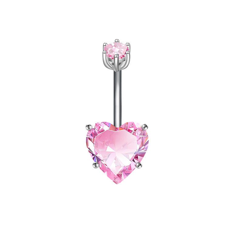 Fashion Personality Peach Heart Belly Ring Butterfly Zircon Piercing Jewelry $9.88 Dana Fashion Color: Four Claws Women's Accessories Product information: Type: Umbilical ring Treatment Process: Electroplating Color: Little Devil, water drop, love, 8mm ba
