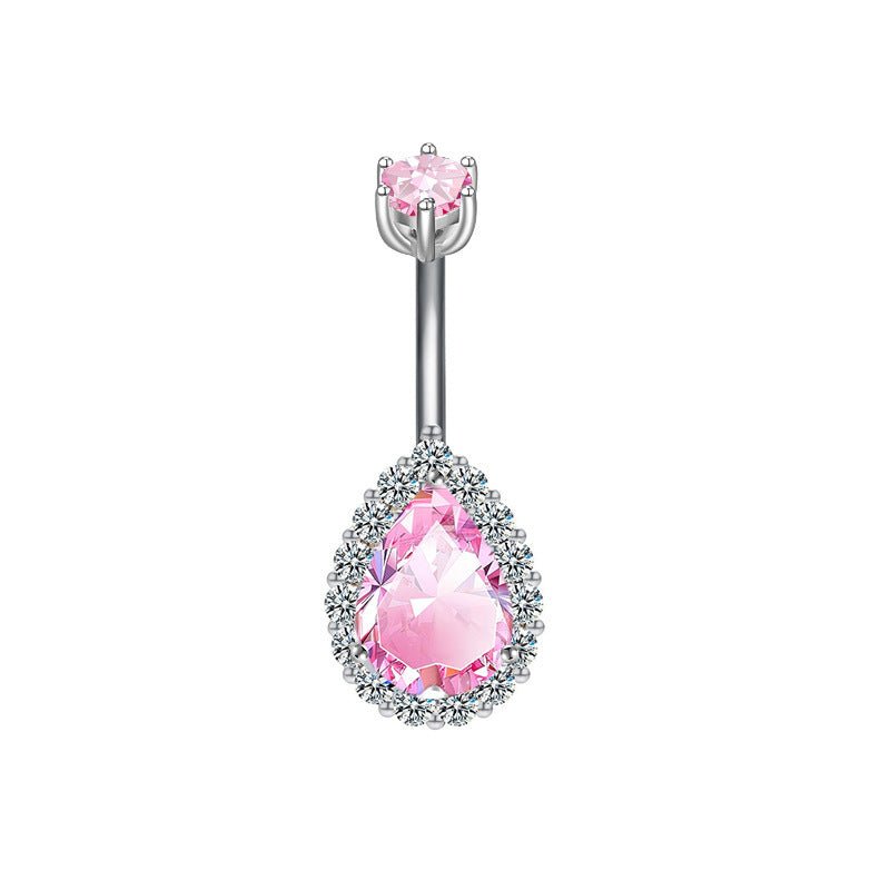 Fashion Personality Peach Heart Belly Ring Butterfly Zircon Piercing Jewelry $10.28 Dana Fashion Color: Water Drop Women's Accessories Product information: Type: Umbilical ring Treatment Process: Electroplating Color: Little Devil, water drop, love, 8mm b